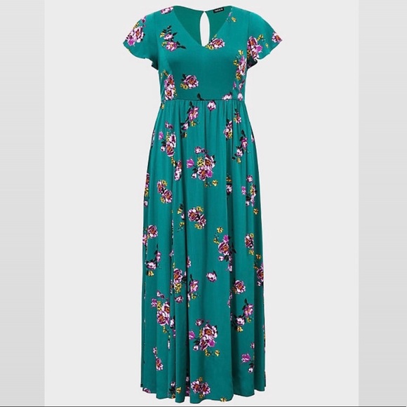 Green Torrid Maxi Dress - Picture 4 of 4
